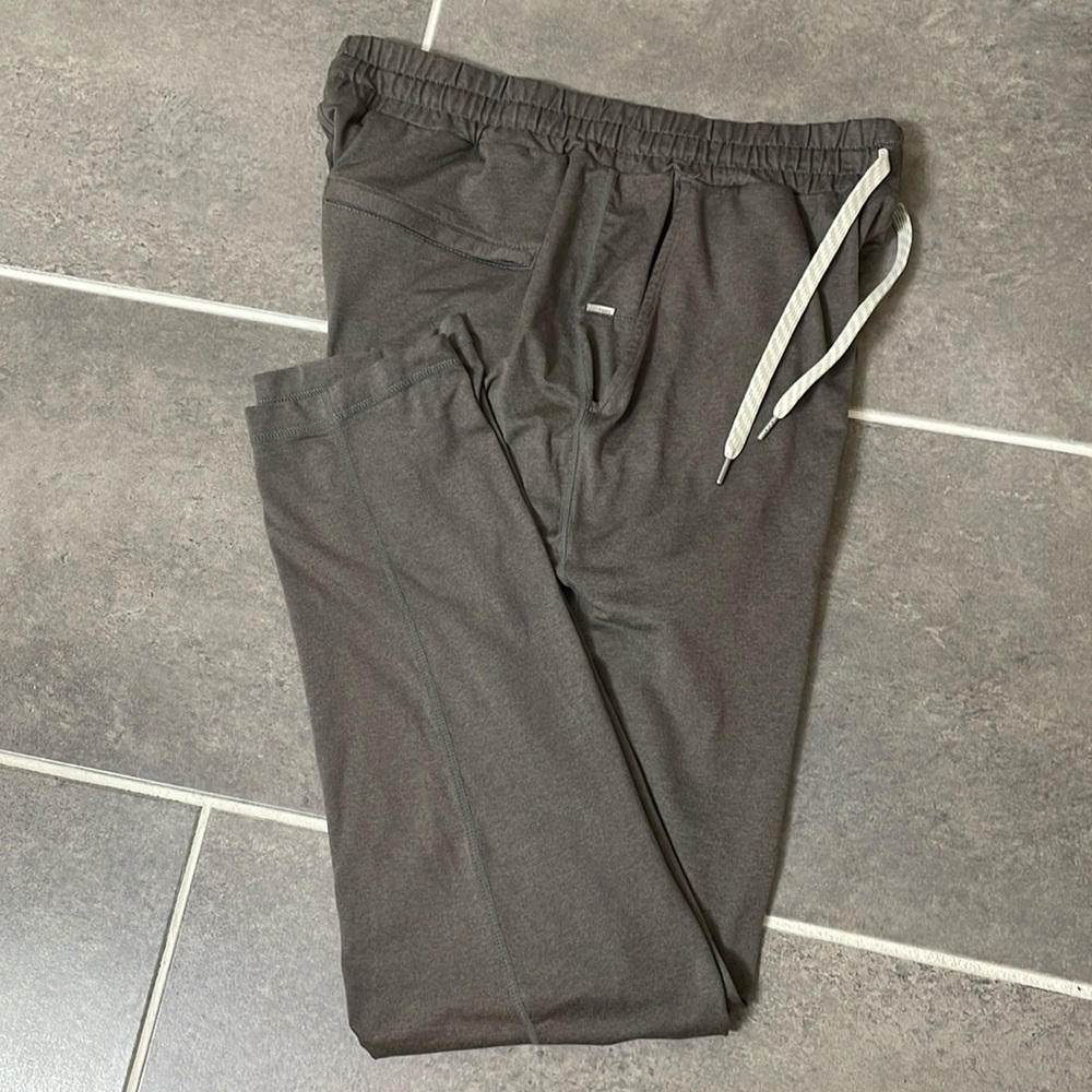 Vuori Men's Black Sweatpants with White Drawstring